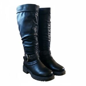 WANDERLUST FIONA3 wide cafe vegan leather knee high winter boots NIB 8.5W